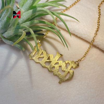 China Customized Hiphop 2022 Nameplate Necklaces 18K Gold Plated Pendants Custom Name Necklace for sale