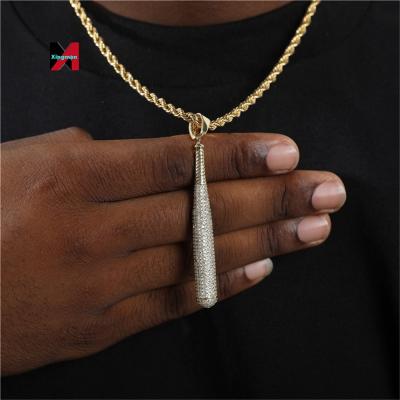 China Hiphop 2022 New Hip Hop Full AAA Iced Out Bling Cubic Zircon Copper Bat Pendants And Necklaces For Men Jewelry for sale