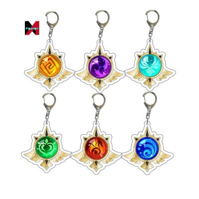 China Genshin Hot Impact Game Anime Cartoon Keychains Acrylic Gift Key Chain for sale