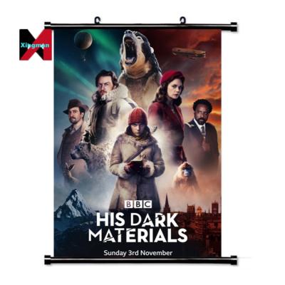 China Gift Shop Quickly Design Delivery Custom Its Dark Materials Scroll Hanging Anime Poster With Plastic Wall Scroll for sale