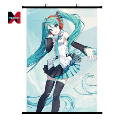 China Anime Hatsune Miku Anime Poster Fabric Anime Expo Wall Scroll Painting Posters for sale