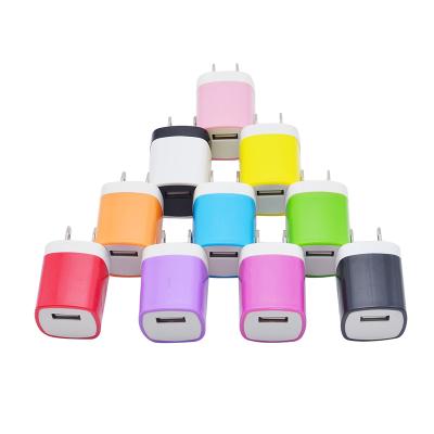 China New American 2021 Mini Color USB Cell Phone Charger 5V1A Travel Wall Charger Hot Selling LOGO Customized Gift American For Apple, for sale