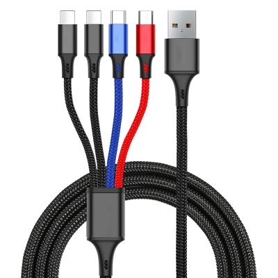 China Hot Selling Multicolor Nylon Braided Cable Camera 3a 2.8a in 1 Universal Mobile Phone USB Charger Fast Charging Cable for sale