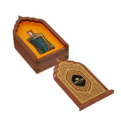 China New Design Wooden Slide Box Velvet Gift Perfume Set Cover Push Box Solid Wood Box Wholesale Handmade Popular Wood Red Top Oil Oil for sale