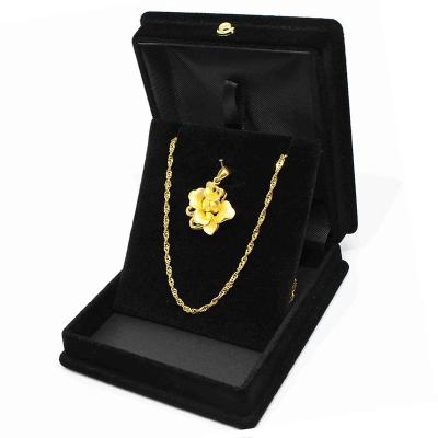 China Handmade Hot Selling Custom Jewelry Box Luxury Gift Box Necklace Bracelet Packaging Box Suede Velvet Ring Velvet Necklace Chain Jewelry Box for sale