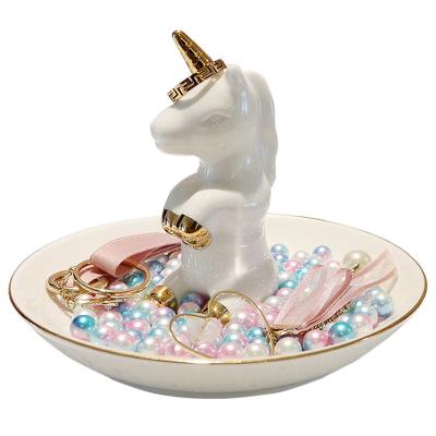 China New Jewelry Display Storage Tray Nordic Ceramic Jewelry Tray Cactus Animal Jewelry Ring Tray, Support Customization HJ02-A0001 for sale