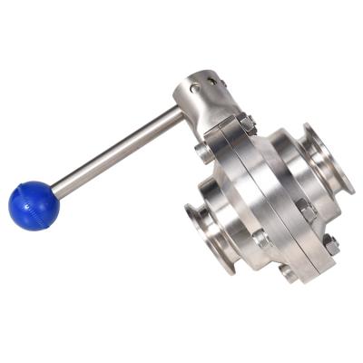 China DIN Dairy Food Beverage DN50 Stainless Steel Manual Butterfly Ball Valve for sale