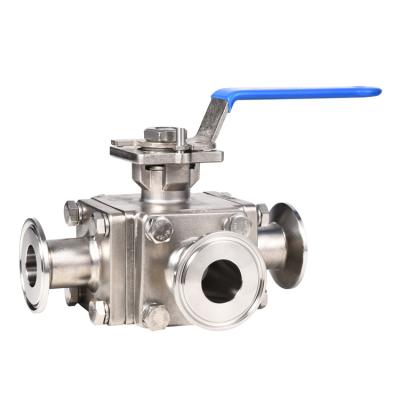 China Dairy Sanitary 316L Stainless Steel Hygienic Welding 3 Pieces Non-keeping Ball Valve for sale