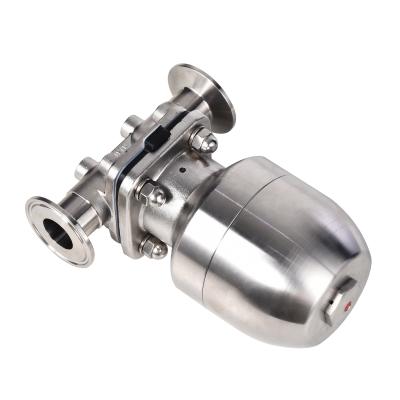 China Dairy Sanitary Flange Ends Stainless Steel Pneumatic Actuator Diaphragm Valve for sale