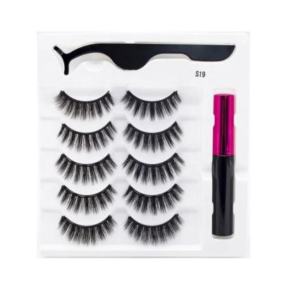 China 2021 Newest Styles Long Natural Magnetic Eyeliner And Wholesale Magnetic Highlights 3d Eyelashes for sale