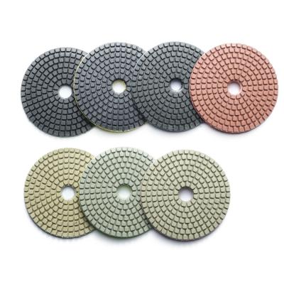 China 100mm Resin Bond Wet Diamond Polishing Pad for Granite Marble Quartz Stone 7 Pieces Set for sale