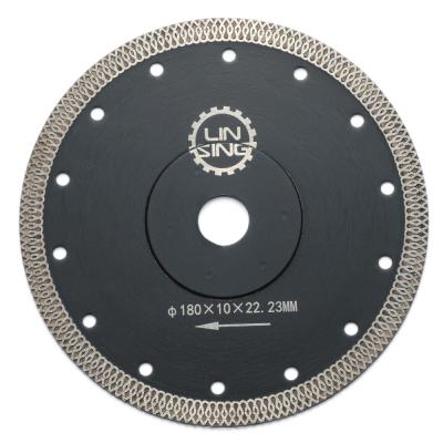 China 140 Teeths Turbo Saw Blade for Stone Slab and Tile Cutting Wet Dry Cutting Disc for sale