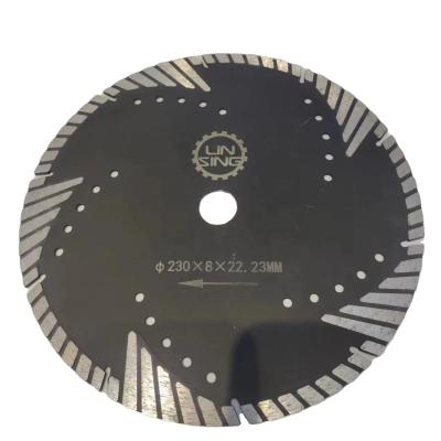 China Protected Turbo Teeth Diamond Disc for Marble Brick Curb Cutting 22.23mm Arbor Size for sale