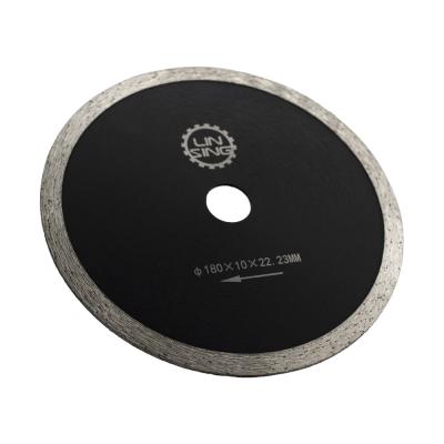 China 10 mm Altura del segmento LINSING 180 mm Diamante Lapidary Saw Blade para el corte de azulejos de porcelana en venta