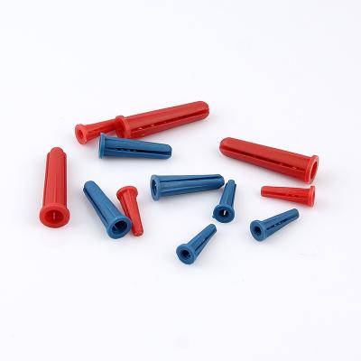 China Red Or Blue Plastic Tapered Plastic Anchor Zamac Screw Wall Plug Anchor 3/16