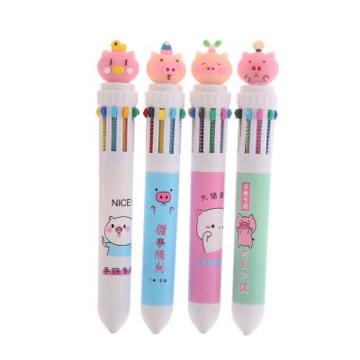 China office & School Promotional Pen Cute Cartoon Piglet Ten Colors Squeeze Ballpoint Pen, Pig Face Hand Account Ballpoint Pen for sale