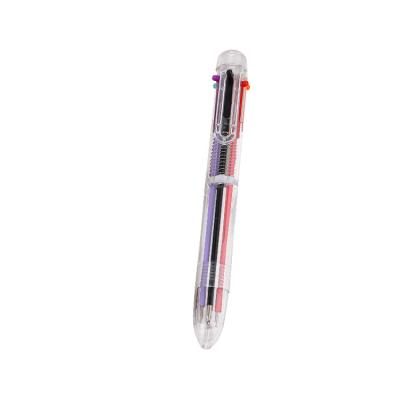 China office & School Pen High Quality Office School Clear Barrel Ballpoint Pen, Multilcolor Retractable Ballpoint Pens for sale