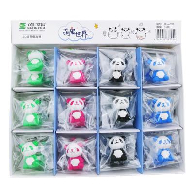 China Mini Office Eraser 2020 School Stationery Animal Shaped Eraser , Cute Panda Shaped Pencil Eraser for sale