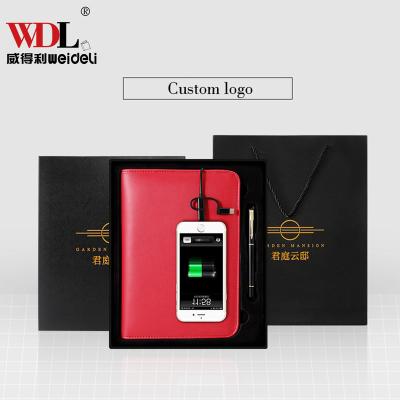 China Durable PU Leather Notebook With Pen Data Line In Gift Box Custom Logo Stationery Notebook for sale