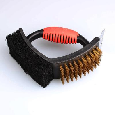 China Food Grade Barbecue Wire Cleaning Brush Oven Grill Cleaning Brush Bbq Copper Wire Wire Brush for sale