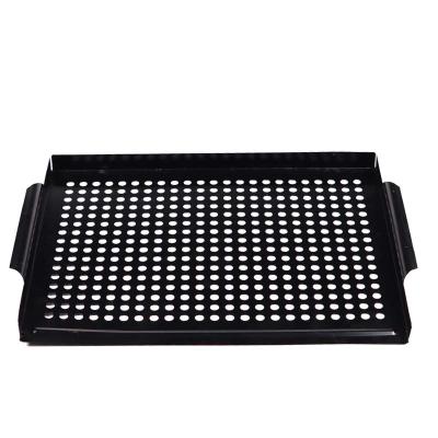 China Easily Cleaned 14 Inch Outdoor Camping Stainless Steel BBQ Rectangular BBQ Grilling Basket Grill for sale