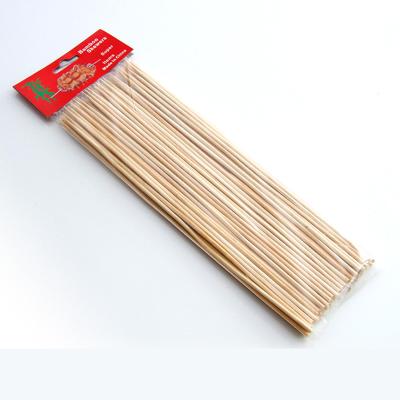 China Eco - Friendly Round 30cm Natural Barbecue Skewers Bamboo Skewers Easily Cleaned Sticks for sale