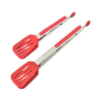 China Easily Cleaned Salad Tools Long Handled Kitchen Cooking Stainless Steel Food Serving Tongs for sale