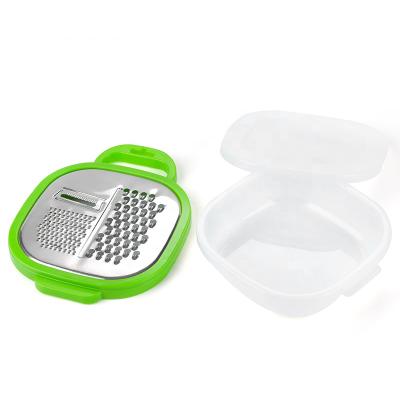 China Sustainable Multifunctional Stainless Steel Box Plastic Vegetable Grater With Container for sale