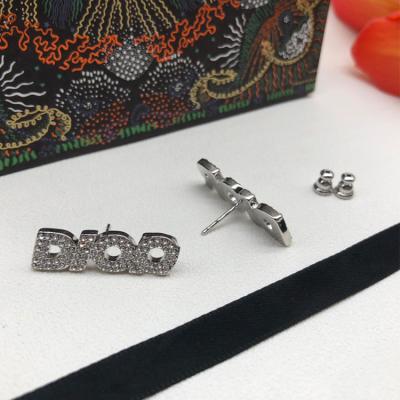 China Other Letter Studs Exaggerated Earrings Punk Brass Jewelry Fashion Classic Silver Plated Wholesale Hot Selling Ear Pendants for sale