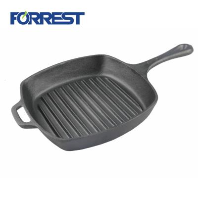 China Sustainable 26cm Pre-Seasoned Cast Iron Frying Pan With Long Handle for sale