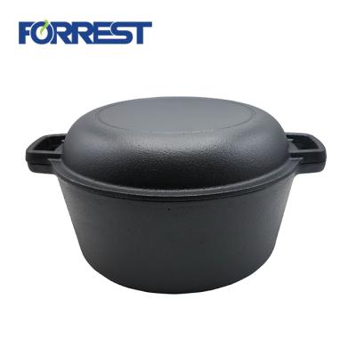 China Cast iron metal preseasoned double dutch oven cookware casserole for sale