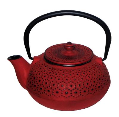 China Sustainable Cast Iron Teapot Enamel Tea Set Drinkware Teapot Kettle For Tableware With Stainless Infuser for sale