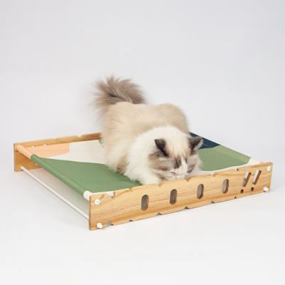 China New Arrival Breathable Outdoor Travel Puppy Cat Camp Bed Portable Indoor Wooden Pet Bed For Cat And Medium Small Dog for sale