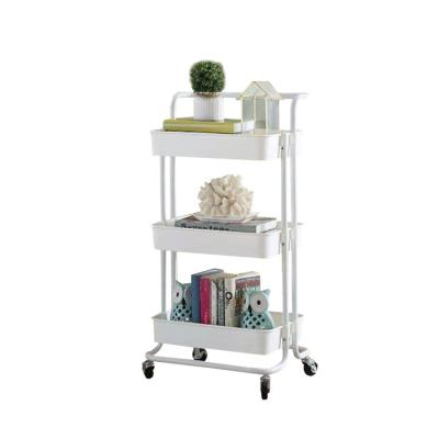 China BOARD Factory Wholesale ABS Plastic Cheaper 3-Tier Metal Tube Storage Trolley Trolley for sale