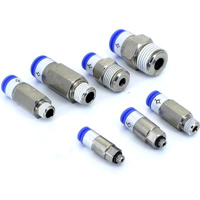 China Pneumatic Straight Self-Sealing Check Valve Joint Self-Sealing Quick Plug Common Pneumatic Pipe Fittings Building Material Shops for sale