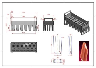 China Stainless steel basket mold freezer tank channel mold for ice cream gelato stick holder for sale