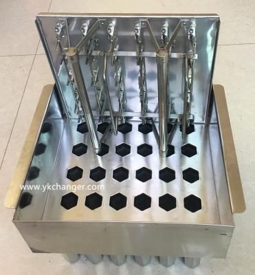 China Stainless steel Helados ice cream popsicle molds commercial popsicle molds 5X6 hexgonal including stick holder for sale