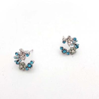 China CLASSIC Women Fashion Jewelry Crystal Stone Flower Stud Earrings Lead Cadmium Nickel Free for sale