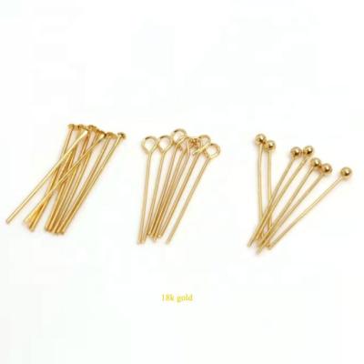 China 14k 18k DIY Brass Silver Plated Jewelry Making Long Ball Head Pins for sale