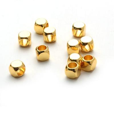 China 14k18k Metal Brass Gold Faceted Spacer Bead Rondelle Cube Spacer Column Bead Ball Bead Jewelry Findings for sale