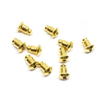 China 18k Gold Plated Brass Earring Plugs Earring Stands Adjustment Stud Earring Stopper for sale