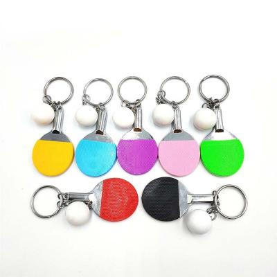 China ALLOY Racket Sports Cute Key Chains Ping Pong Table Tennis Mini Key Chain for sale