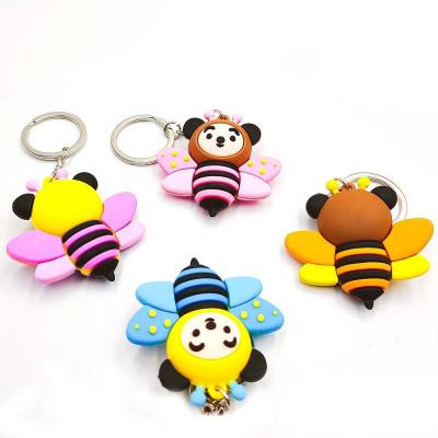 China Cute PVC Bumble Bee Keychain Soft PVC Charm Key Chain Key Chain for sale