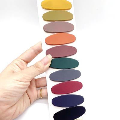 China 10pcs/set Fashion Snap Hair Pins Morandi Matte Color Hairpins Acrylic Hair Clips For Women for sale