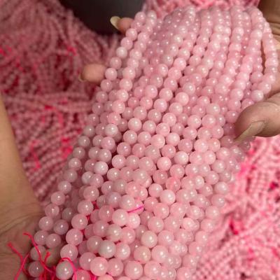 China Stone Jewelry Making Natural Stone Loose Beads 6mm 8mm Rose Quartz for sale