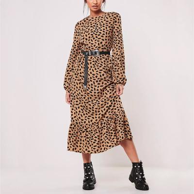 China Print Sustainable Stone Long Sleeve Office Dresses Women Formal Dresses for sale