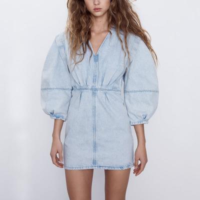 China Anti-wrinkle style new arrival denim dress women ladies 2020 hot summer dress for sale