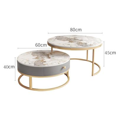 China Durable Nordic Simple Luxury Hot Sale Stone Marble Tea Room Rock Tea Table Modern Light Luxury Side Tables for sale