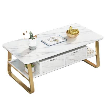 China Modern small family tea room coffee table modern small table white stone top for sale