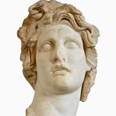 China Modern Custom Made Greek Marble Statue Stone Helios Head Bust Statues For Natural Decoration for sale